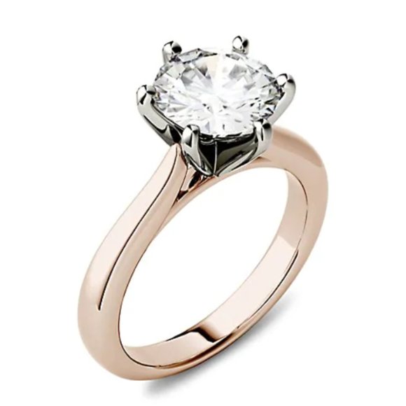 GORGEOUS 14k Rose Gold 1.90CT T.W. Solitaire Ring - Picture 6 of 14